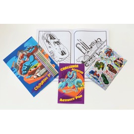 Anila's Hot Wheels Activity Set, Colouring Book with 32 Pages, Activity Pad, Metallic Pencils and Sticker Sheet