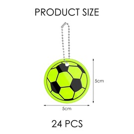 NXPWRC 24 Pieces Of Reflective Football Pendants, Reflective Pendants, Safety Reflective Sheets, Football School Bag Pendants, Night Warning Pendants, Football Reflective Keychains