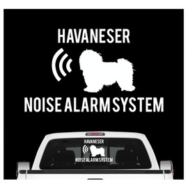 siviwonder Havaneser Noise Alarmsystem Car Sticker Dog Foil Havanese Cuba Colour White Size 10 cm