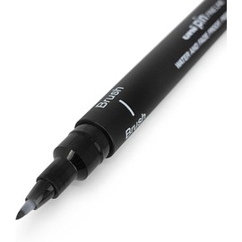Uni Pin 6 x Fineliner Drawing Pen Black Brush Tip