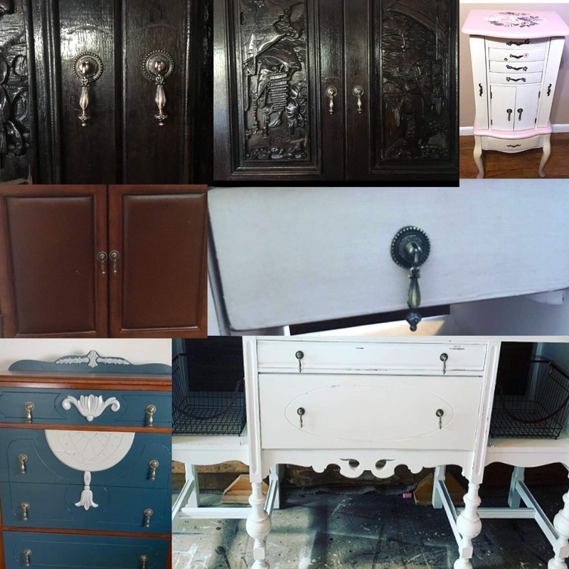 Honbay 2PCS Antique Style Bronze Metal Drawer Tear Drop Cabinet
