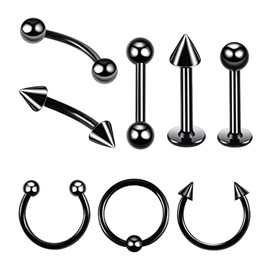 Krstudent 8 Pairs Titanium Earrings Studs, Hypoallergenic Stud Earrings for Women Girls Men