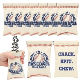 BLSUREFYX 8pcs Baseball Seed Sack Bags Baseball Snack Treat Bag Portable