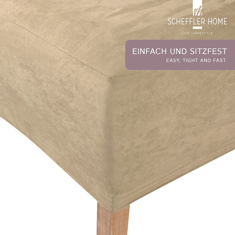 Scheffler Home Stretch Chair Cover, Leon Elastic Suede Chair Cover,