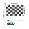 HSQCEZ 12Pcs Small Checkered Black and White Racing Flags on