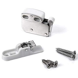 SO-TECH® Spring Door Catch Mini Latch with Retaining Plate Improved Design Galvanised Steel Pack of 10