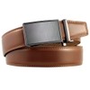 DOOPAI Men's Leather Ratchet Belt, 1 3/8" Adjustable, Black/Brown, 36"-42"