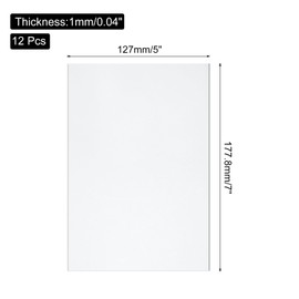 sourcing map 12 Pack Acrylic Sheets 5x7 Inch, 0.04" Thick Clear Plastic Sheets Plastic Acrylic Board for Wall Crafts Photo Frames Display Projects Signs, Art Projects