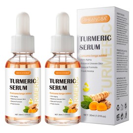 Turmeric Serum for Dark Spots，2 PCS Face Serum Turmeric Dark Spot Corrector Serum for Face, Moisturizing Massage Essence Reduces Hyper pigmentation Age&Sun Spot, Facial Serum for Women & Men 1Fl Oz
