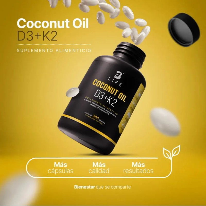 Vitamina D3 Y K2 Con Aceite De Coco Apoyo en