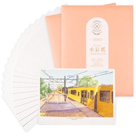 2 Pack of Paul Rubens Hand-made Watercolor Paper Cold Press, 100% Cotton Rag with Glitter Sparkling Effect, Acid-Free Paper 140lb/300gsm, 7.67"x 5.31" for Wet & Dry Mixed Media, 20 Sheets*2