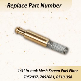 2PCS 7052037 1/4" In-Tank Fuel Filter Mesh Screen Compatible with Polaris 1/4'' I.D. Fuel Tank Pickup Tube Line Fuel Hose Arctic Cat Z 370 Pantera Gas Tanks Replaces 7052081 0510-358