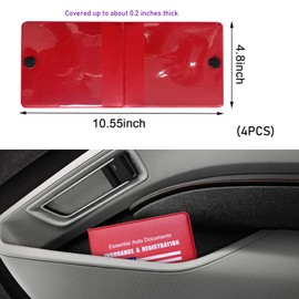 Suvnie 4 PCS Car Registration and Insurance Holder, Vehicle Glove Box Organizers with Closure for License Document, Auto Essential Paperwork Wallet Case Holder, Car Accessories (Red, Blue Flag)