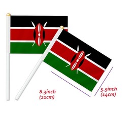 25 PCS Kenya Handheld Small Flag, Kenyan Hand held Mini Decor Decoration Banner