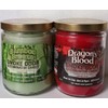 Smoke Odor 13oz Candles 2 Fragrances Set Bamboo Breeze/Dragons Blood.