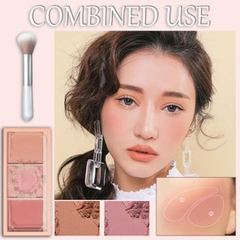 3-in-1 Matte Face Blush - Long-Lasting, Sweat-Resistant, Non-Greasy Makeup Powder For Cheeks, Glow & Brightened Skin
