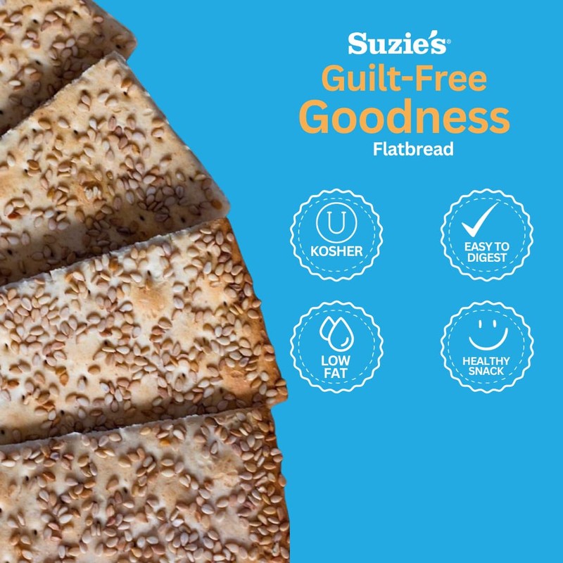 Suzie's 7 Ancient Grain Flatbread Crackers| Pack of 12 |