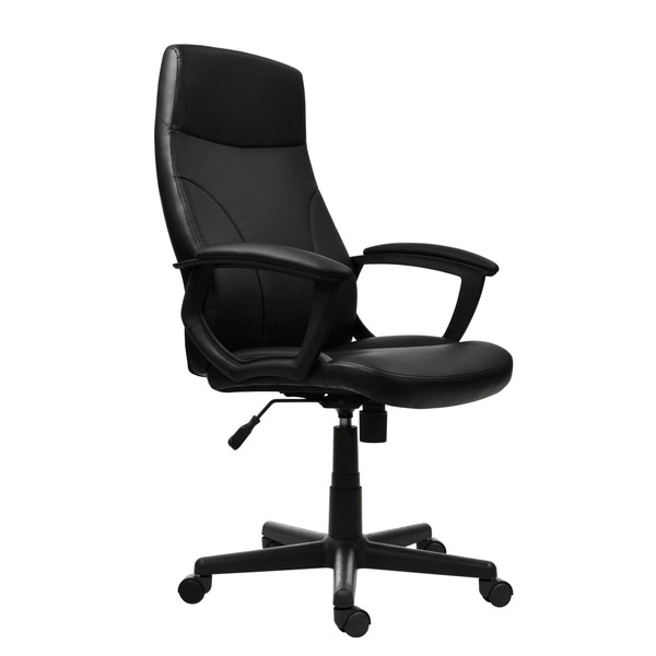 Techni Mobili PU Leather Office Chair with Padded Armrests, Height