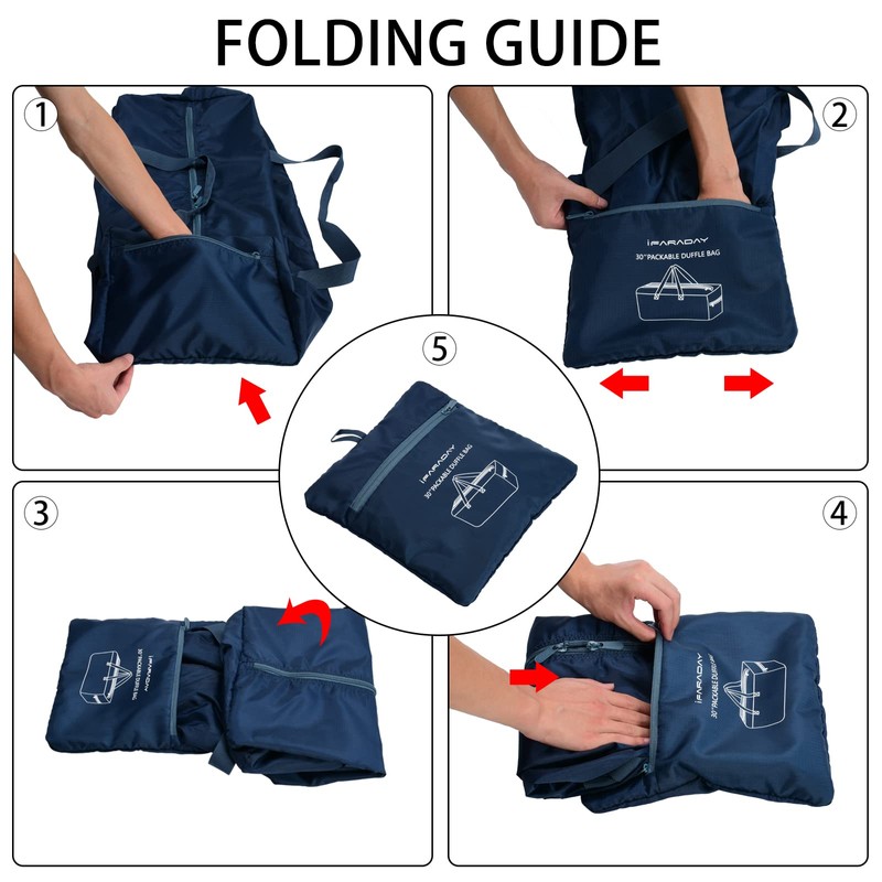 iFARADAY Foldable Duffel Bag 30 inch 75L Large Lightweight Luggage