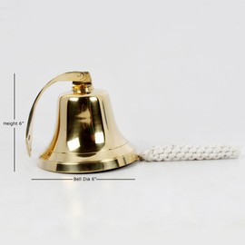 5" Solid Brass Wall Mounted Bell Nautical Ships Bell Hanging Brass Bell Heavy