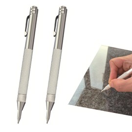 2pcs Tungsten Carbide Tip Scriber With 12 Replacement Marking Tip, Aluminium Magnet Carbide Scribe Tool Etching Pen With Clip, Metal Engraving Pen for Glass, Ceramics. Hardened Steel Metal Sheet.