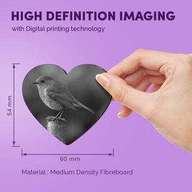 1 x Heart MDF Magnets - Robin Wildlife England 35771