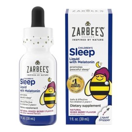 Mezcla lquida de moras Zarbees Naturals 1 mg -30 ml para nios Sleep Melatonina Liquida De 1 Mg Ayuda A La Insomnio Ocasional De Tu Hijo De 3 Aos O... 