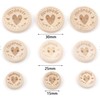 100 wooden buttons, natural handmade with love, in sizes 25