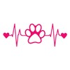 NBFU Dog Paw Heartbeat (Pink) (Set Of 2) Premium Waterproof