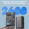 LP LP-E6 LP-E6N Battery and Charger Pack, 2-Pack 2600mAh Battery