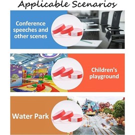 100pcs Red Neon Event Wristbands.Inlet Bands Waterproof Party Bracelets,Refer to Events Clubs Lightweight Concert Wristbands，19 x 250 mm