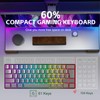 Snpurdiri 60% Wired Gaming Keyboard, RGB Backlit Ultra-Compact 61 Keys