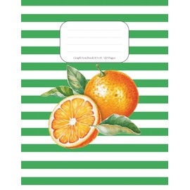 Citrus Fruit and Stripe Graph Paper Notebook – 8.5 x 11 Inches, 120 Pages – Grid Notebook for Math, Drawing, Engineering, and Note Taking