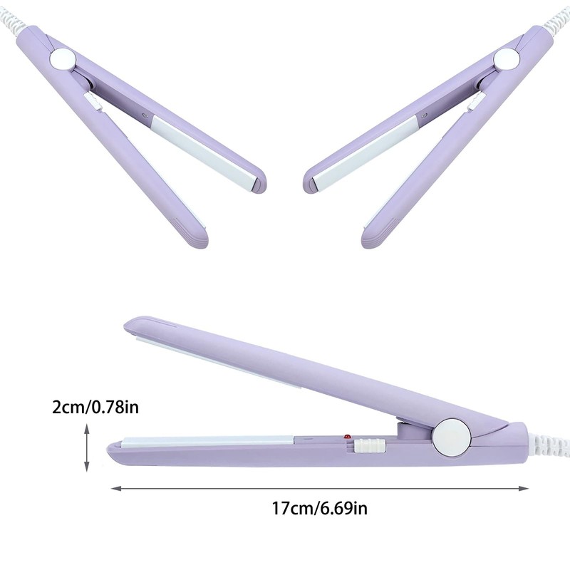 HuGuWdy Mini Hair Straightener，2 in 1 Straight and Curly 100-240V
