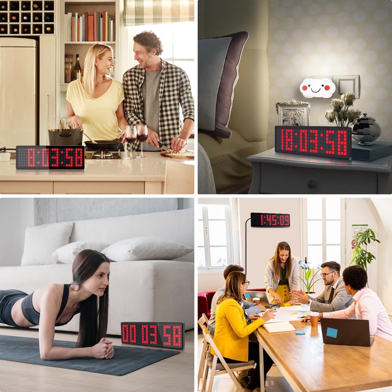 AnExer 13.2'' Gym Timer, Gym Clock, Large LED Digital Wall