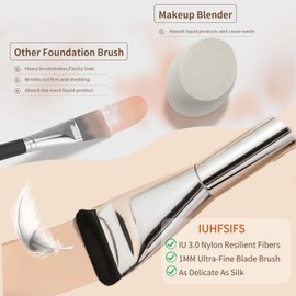 IUHFSIFS Foundation Pinsel【Nr.1 Leichter Deckkraft】Ultra Thin Foundation Brush【Gleichmäßig Aufgetragen】Concealer Pinsel, Leicht zu Reinigen Make Up Pinsel, Non-haarenden Ultra Thin Make Up Pinsel