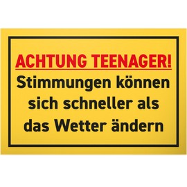DankeDir! Achtung Teenager Puberty - Sign - Teenager's Room Teenie Saying Boys & Girls Room Door Sign Gift Idea - Room Decoration Teenagers Gift Idea Door Decoration Birthday