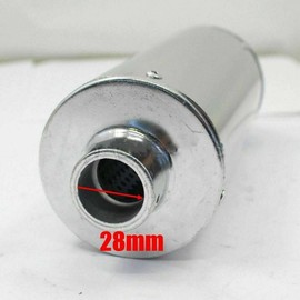 TDR 28mm Blue Alloy Exhaust Muffler for 125cc 140cc 150cc Pit Trail Dirt Bike, Includes Clamp, Fits 50cc to 200cc 4-Stroke Dirt/Pit Bikes