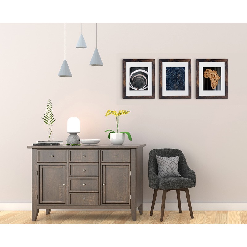 Scholartree Wooden Brown 11x14 Picture Frame with Mat 2 Set