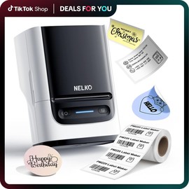 PM220 and PM220S Portable Bluetooth Label Maker Printer, Bluethooth Label Printer, Portable Thermal Printer for Small Business, Sticker Printer, TikTokShopBacktoSchool:_White Printer+1 Roll White Tape