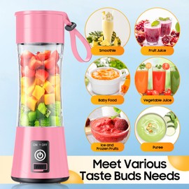 Portable Blender for Smoothies & Shakes - Personal Blender with 12Oz Traveling Cup, BAP Free, 6 Stainless Steel Blades, Freshly Squeezed for Office/Picnic/Sports