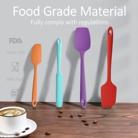 MT&J Silicone Spatula Set for Baking and Cooking, 4-Piece (Multi-color)