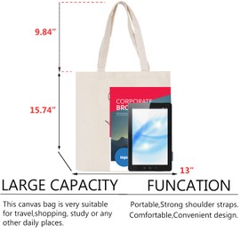 XINGNIAO Canvas Floral Botanical Tote Bag for Women Teacher, Reusable Grocery Bags, Cute Cat Tote Bags Aesthetic for Shopping