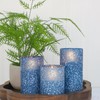 COVEGE Blue Candles Battery Operated for Home Decor, Flickering Flameless