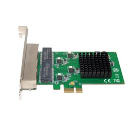 Computer District Network Card Gigabit Ethernet - PCI Express (PCI-E Pcie) Card with 4-Port Gigabit LAN 10/100/1000 Mbps - 4 Chipset Realtek RTL8111 - Low and High Profile