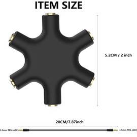 Typheoniks 3.5mm 5-Port Female Audio Splitter, 5-Way Multi Earphone Jack Adaptor for Headphones (2 Packs)