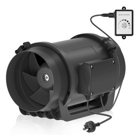Hon&Guan 8 Inch Inline Duct Fan 760 CFM with Variable Speed Controller EC Motor for Heating Cooling Booster, Grow Tents, Hydroponics