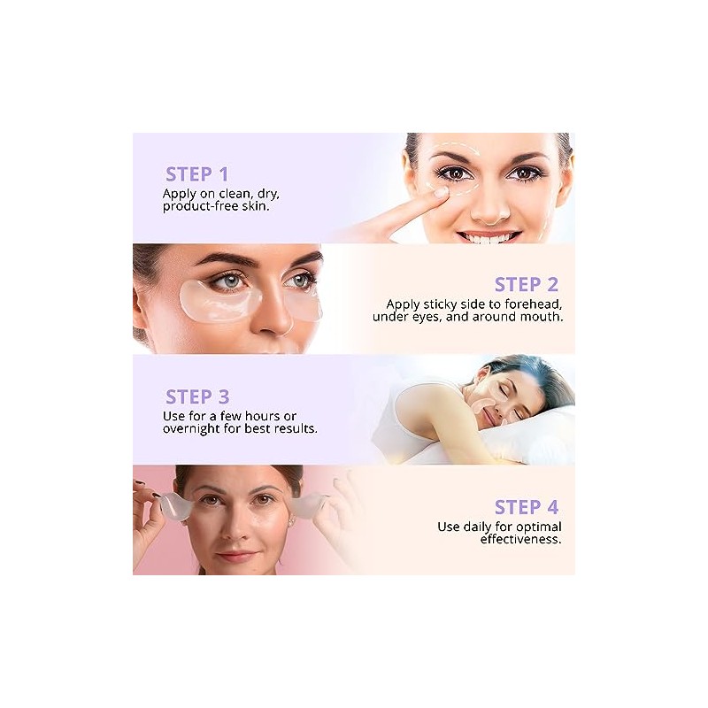 AngelicMisto Parches de Silicona Reutilizables para Ojos, Cara y Frente