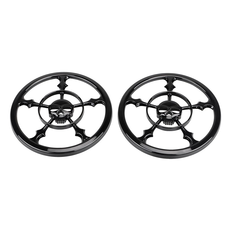 Unbranded Vivid Black 5-1/2" Speaker Grill Covers For Harley Touring