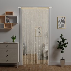 Ateasierlife Door String Curtain Doorway Beads Curtains,Hanging Room Divider Beaded Decor Fringe Panel Closet Window Wall Backdrop Doors Sheer Boho Doors（90×200cm/35×79"）